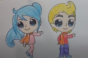 How to draw Boy and girl cute and easy