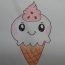 How To Draw A Ice Cream Cone Cute and easy