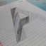 How to draw Letter A Hole in Line Paper