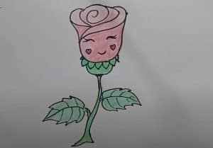 How to draw a cartoon Rose cute and easy