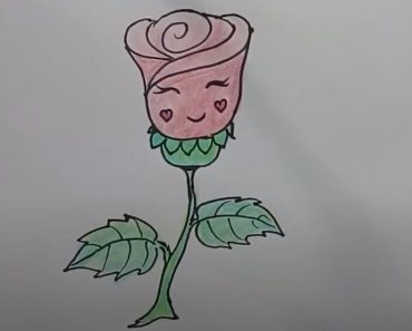 How to draw a cartoon Rose cute and easy