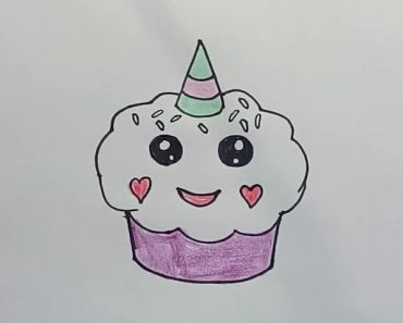 How to draw a cupcake unicorn cute and easy
