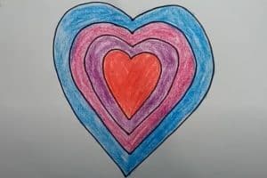 How to draw a rainbow heart