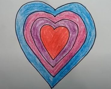 How to draw a rainbow heart