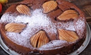 Almond Chocolate Pear Cake