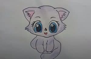 How to draw a cute kitten