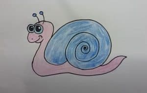 How to draw a snail cute and easy