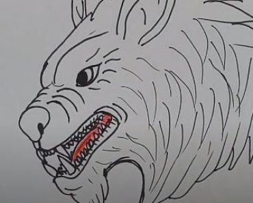 How to draw a werewolf head