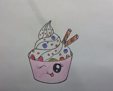 how to draw a cute cake easy