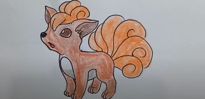 Pokemon Drawing: How to Draw Vulpix Easy Step by step - HTFunny.com