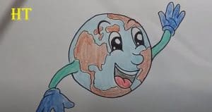 How To Draw A Cute Cartoon Earth