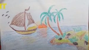 How To Draw Scenery Of Island