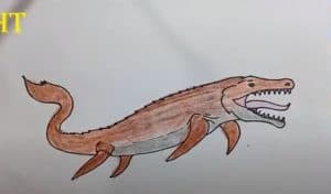 How to Draw Mosasaurus Dinosaur