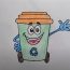 How To Draw A Cartoon Recycle Bin Cute And easy Step By Step