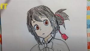 How To Draw Mitsuha From Your Name Easy Step By Step