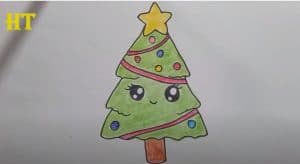 How To Draw A Christmas Tree Cute And Easy Step By Step 