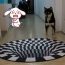 Dog's reaction to 3D wormhole illusion