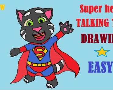 How To Draw Talking Tom superhero Step By Step