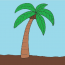 How to draw a palm tree step by step