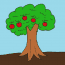 How to draw apple tree easy
