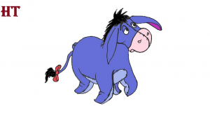 How to draw Eeyore from winnie the pooh step by step 