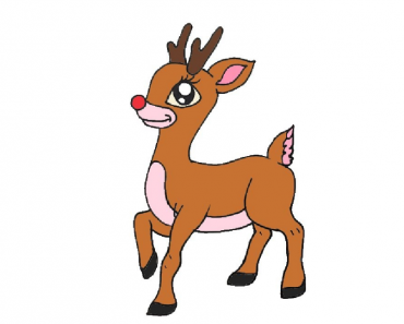 How to draw Rudolph step by step