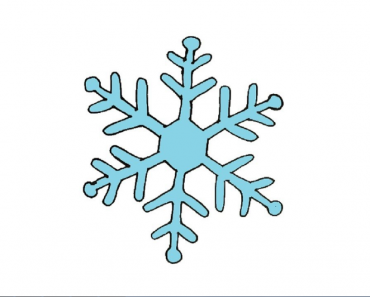How to draw a snowflake step by step