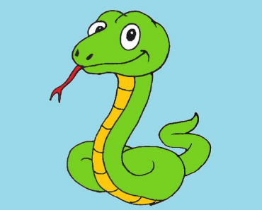 How To Draw A Cartoon Snake step by step