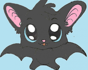 How to draw a cute bat step by step