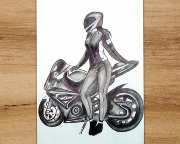 How To Draw A Girl On A Motorcycle