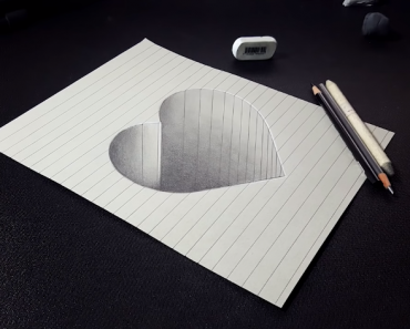 How to Draw a 3D Hole Heart Shape