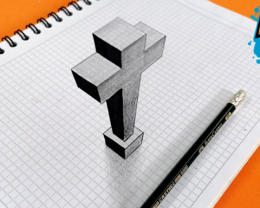 How to draw a 3d cross on paper
