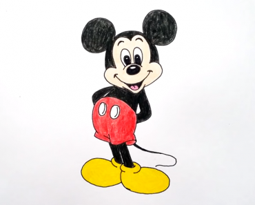 How to draw cute Mickey Mouse step by step