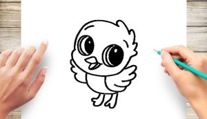 How to draw a baby bird step by step
