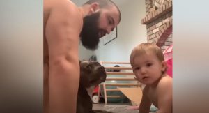 Cute dad and baby moments