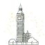 How to draw Big Ben clock step by step