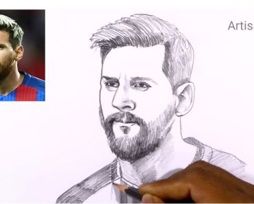 How to draw Lionel Messi step by step