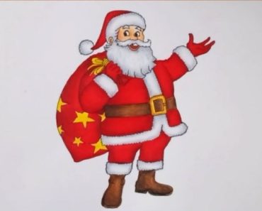 How to draw Santa Claus step by step