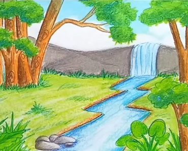 Nature scenery drawing easy