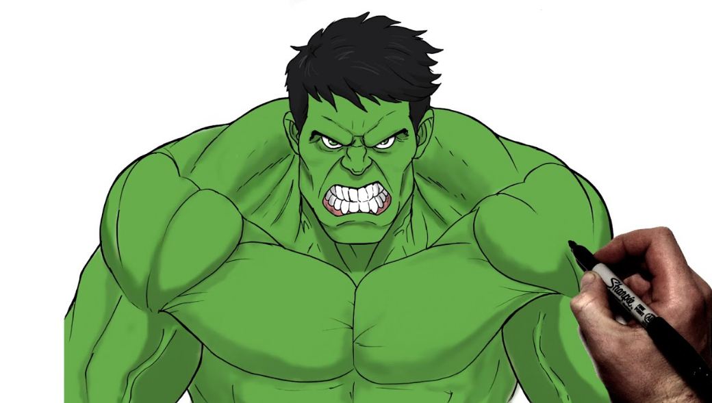 How To Draw Hulk Drawing Easy Sketch The Incredible Hulk Outline Art ...