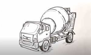 How To Draw A Cement Truck step by step - Easy Drawing A Cement Truck ...