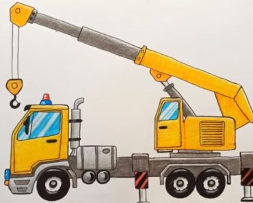 How To Draw A Crane Truck Step by Step