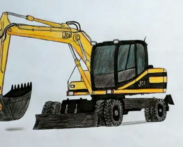 How to draw excavator step by step