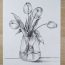 How to Draw Flowers Vase step by step