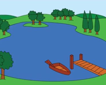 Easy drawing a Lake Landscape Step by Step