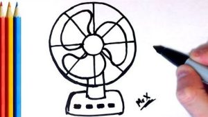 How to draw a fan step by step