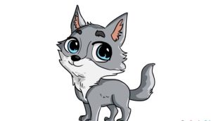 Easy Chibi Wolf Drawing