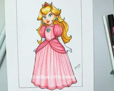 Easy Princess Peach drawing
