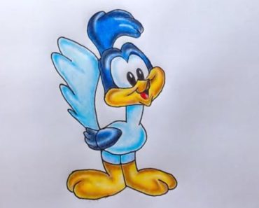 How to draw baby Road Runner step by step