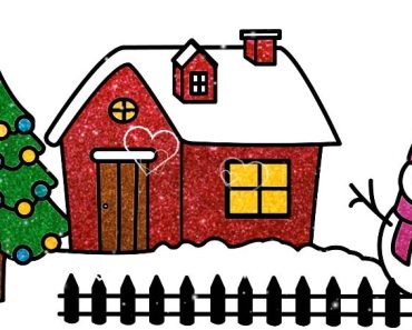 How to Draw a Christmas House step by step